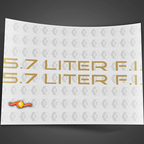 Pontiac Trans Am 5.7 Liter F.I. Graphic Stickers Decals 1987-92 Models