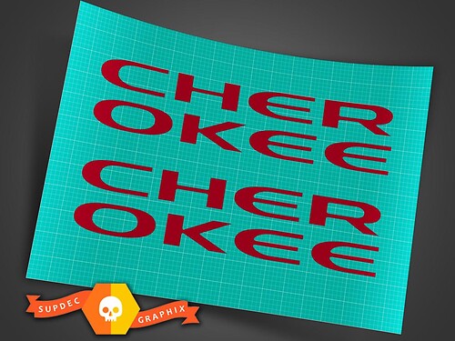 CHEROKEE Emblem Overlay Stickers Decals for 2014-2019 Jeep Cherokee