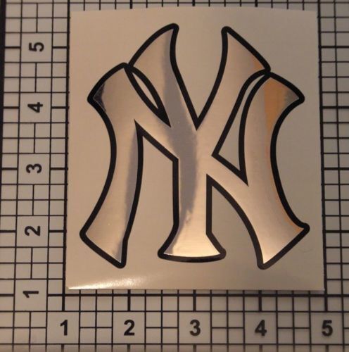 Yankees Decal Baseball Chrome Black Graphic Sticker