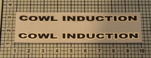 Cowl Induction Stickers Decals Pair Chrome Black Hood Scoop
