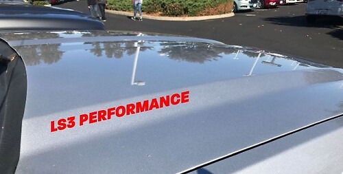LS3 Performance Hood Vinyl Sticker Decal Logo Corvette ZR1 Pontiac G8 Camaro SS GM Red