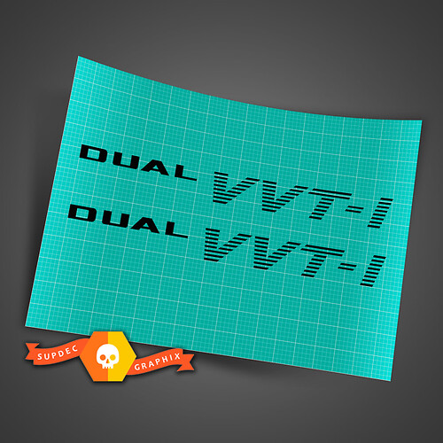 DUAL VVTI vinyl Sticker Decals SET of 2
