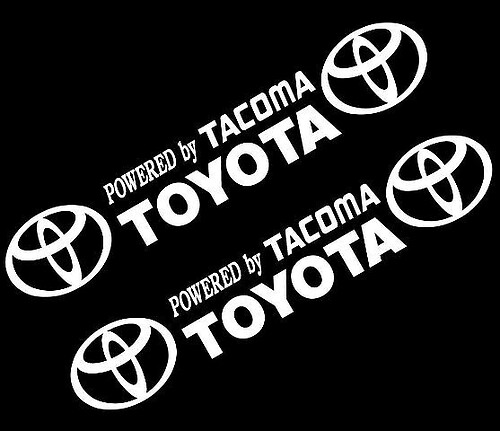 CSK Powered by TOYOTA TACOMA STICKER VINYL DECAL VEHICLE CAR WALL 1 SET OF 2
