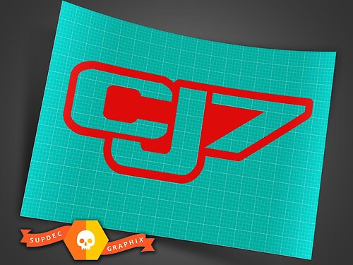 Jeep CJ7 - Red- Vinyl Decal Sticker Off Road CJ 7 Trails Rock Crawling 4x4