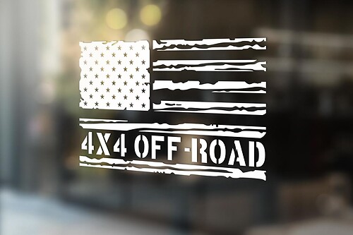 Distressed American Flag 4x4 OFF ROAD Decals Sticker Jeep Suburban Silverado