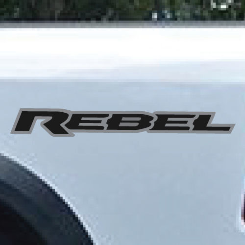 2 Color Dodge Ram Rebel Logo Truck Vinyl Sticker Decal Graphic Silver Black