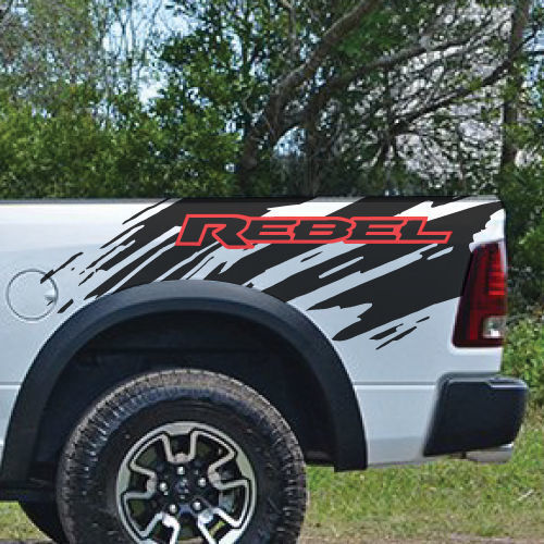 Dodge Ram Rebel Logo Side Flare Truck Vinyl Sticker Decal Graphic Splash Bed Pickup