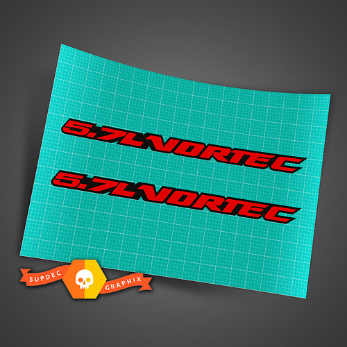 5.7L VORTEC OUTLINE Vinyl Sticker Decal Fits All CHEVY GMC Window Hood Body Tailgate