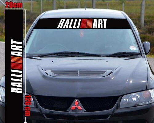  RALLIART sticker decal mitsubishi evo sunstrip windshield spirit of competition