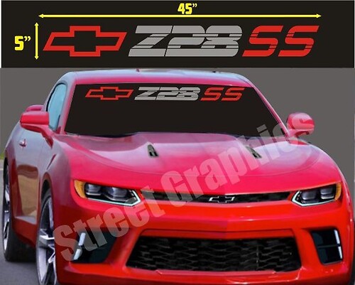Camaro Z28 Ss Windshield Vinyl Decal Sticker