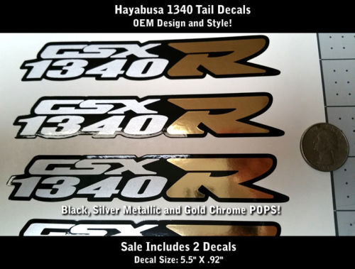 1340 Hayabusa Original Style Stickers Decals Black Metallic Silver Gold Chrome 5.5