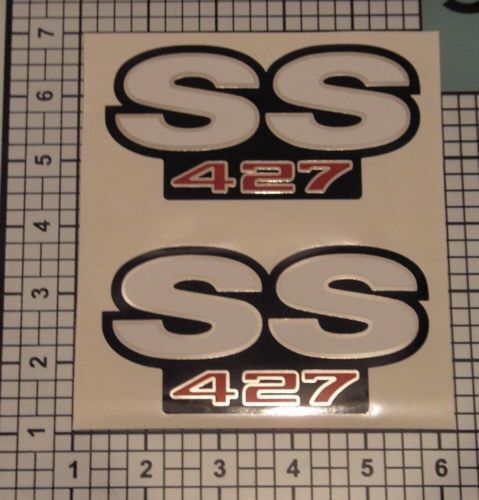 SS Stickers Decals 427 Camaro Chrome Red Black White Fender NICE