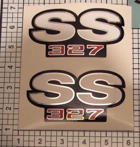 SS Stickers Decals 327 Camaro Chrome Red Black White Fender NICE