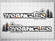  Pair Jeep Wrangler Unlimited Compass Mountains Tree Vinyl Hood Stickers Decals 2