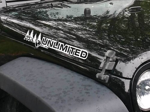 Pair Jeep Wrangler Unlimited Off Road Vinyl Hood Stickers Decals

