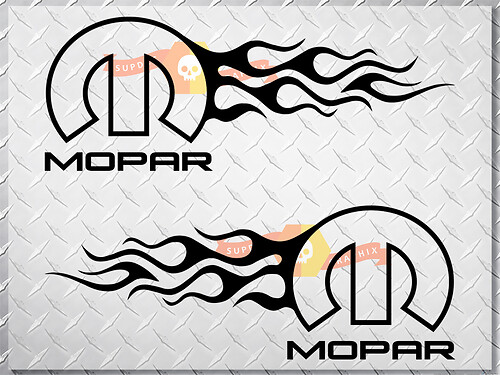 Mopar Dodge Chrysler Jeep Flame Style Logo Right & Left car decal stickers

