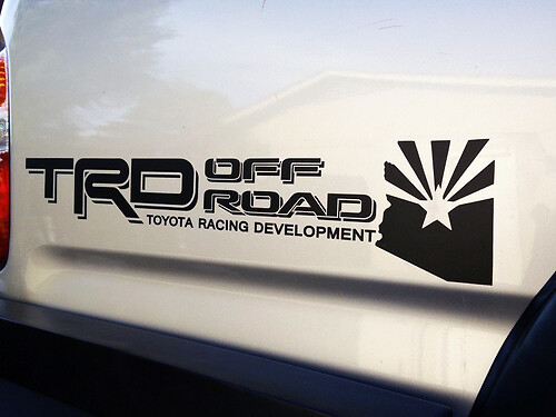 Toyota Racing Development TRD Arizona USA 4X4 bed side Graphic decals stickers
