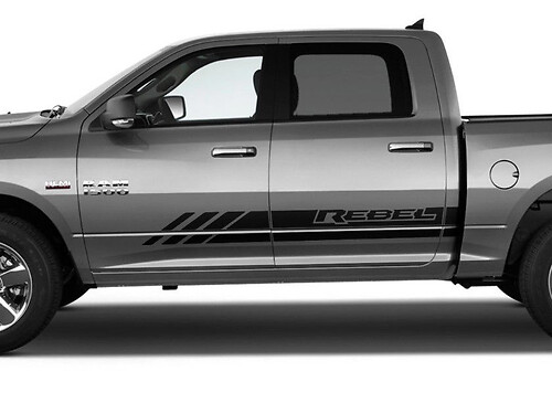 Dodge RAM Rebel stripes rocker panel 4X4 bed side Graphic decals stickers