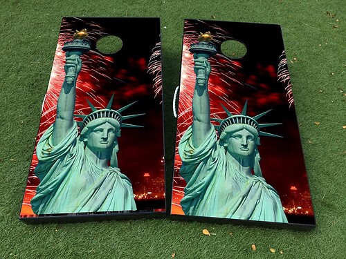 Statue of Liberty Cornhole Board Game Sticker Decal VINYL WRAPS with LAMINATED