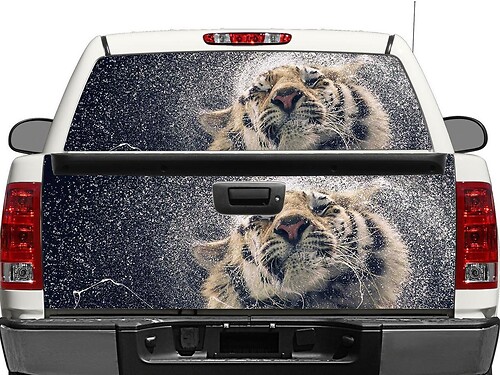 Tiger နှင့် water အနောက် Rear Window သို့ tailgate Decal Sticker Pick-up Truck SUV Car
