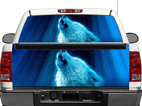 Silver Wolf Rear Window OR tailgate Decal Sticker Pick-up Truck SUV Car
