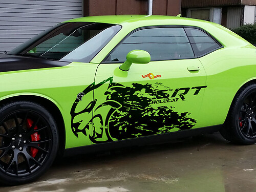 Dodge Challenger Charger SRT Hellcat Splash Grunge Hell Cat Vinyl Decal Graphic huge decal sticker