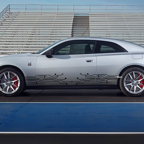 Side rocker panel decal stripes for Dodge Charger Electric 3
