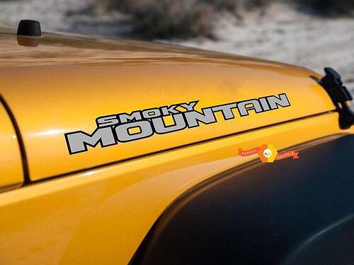 Smoky Mountain JK TJ YJ Hood Jeep Wrangler Decal Sticker 2 colors