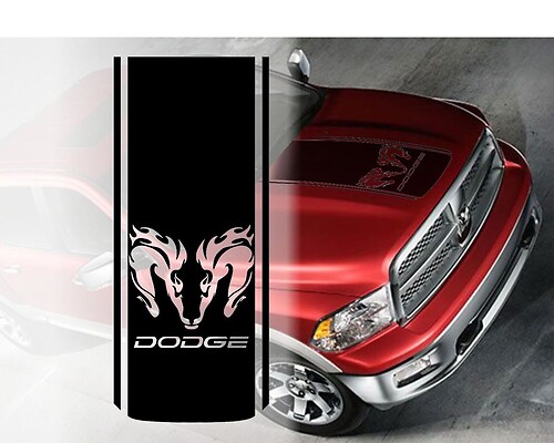 Dodge Ram 1500 2500 HEMI Hood Stripe Racing Sticker Decal vinyl graphics