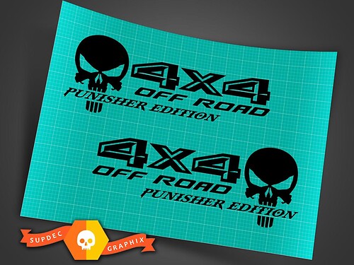 Ford F150 4X4 off road Punisher Decals Truck Stickers Vinyl 