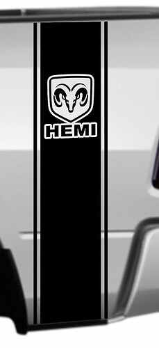 Dodge Ram 1500 2500 3500 Rear Bed Truck Stickers Decals Stripes RAM HEMI LOGO Kit