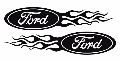 Ford Flame Style Logo Right & Left car decal stickers
