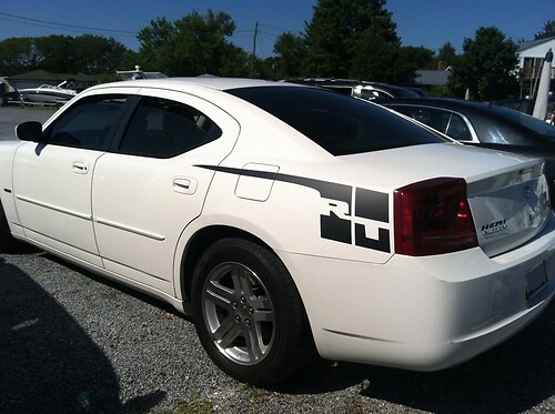 Hemi R/t Rear Fender Stripes Vinyl Stickers Decals / Fits Charger