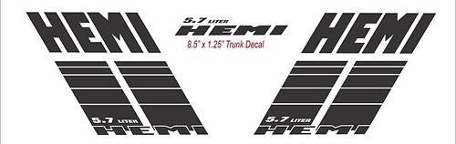 5.7 Liter Hemi Vinyl Car Fender Stripes Fits Dodge Charger