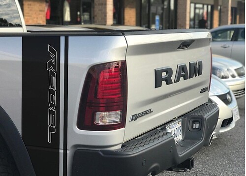 x2 Dodge Ram Rebel 1500 5.7 L decals side stripes vinyl stickers Hemi Graphics