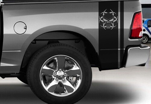 Dodge Ram Truck Vinyl Rear Side Bed Punisher Stickers Decals mopar rebel hemi 5.7 hellcat