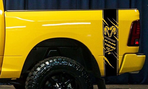 Dodge Ram 1500 RT HEMI Truck Bed Box graphic Stripe decal sticker kit custom