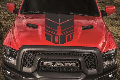 DODGE RAM 1500 HOOD single stripes vinyl decal stickers custom hemi