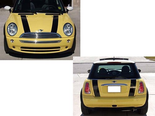 02-06 Mini Cooper ବୋନେଟ ଏବଂ ବୁଟ ଷ୍ଟ୍ରାଇପ୍‌ ଭିନିଲ୍ ଗ୍ରାଫିକ୍ସ ଷ୍ଟିକର୍‌ ଡିକାଲସ୍‌
