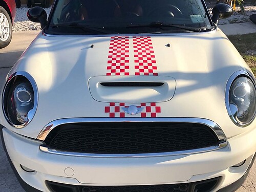 Mini Cooper Clubman Dual Checkered Stripes Vinyl Decals Stickers 2008-2013