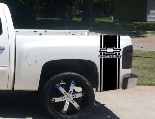 Custom Truck Chevrolet Bed Stripe Sticker Decal Set of (2) for Chevy Pickup