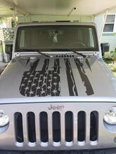 Distressed American Flag Hood Sticker Decal - Jeep wrangler  2