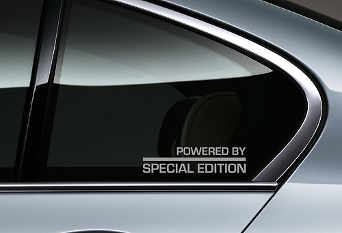 POWERED By Special Edition SILVER - Decal Sticker Vinyl Racing Stripe Car emblem