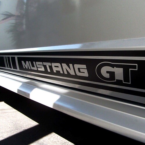 Set of 2: Rocker stripes Sticker Decal w/ Mustang GT letters2000-2020 models
