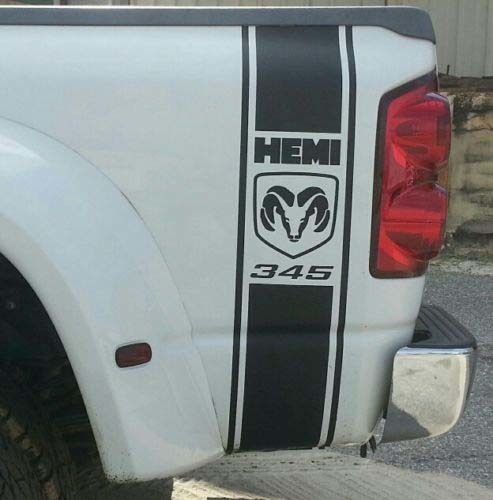 Dodge Ram Bed Side Stripes Vinyl Sticker Decal** Mopar Srt 345 Hemi Power Wagon
