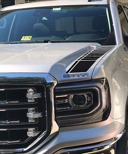 2 Truck vinyl decal stickers racing sticker Stripes GMC Sierra hood factory style graphix 