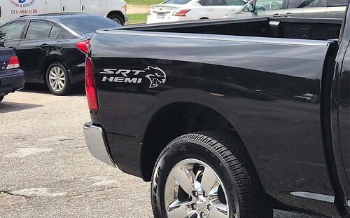 1500 Dodge Ram Hemi 2 Vinyl Decals SRT Hellcat logo, Stickers, Mopar Rebel 5.7L