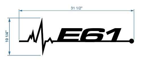BMW E61 ଡେକାଲ୍ ଷ୍ଟିକର 80cm ଉଇଣ୍ଡୋ ଗ୍ରାଫିକ୍ସ।
