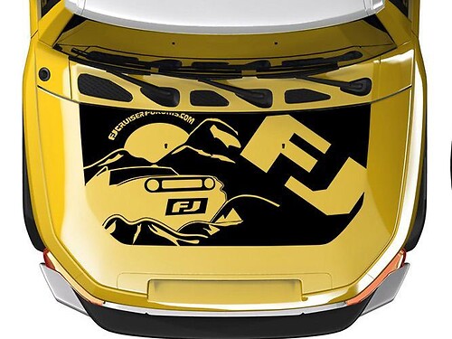 Hood blackout wrap FJCRUISERFORUMs.COM for Toyota FJ Cruiser Sticker Decal any colors
