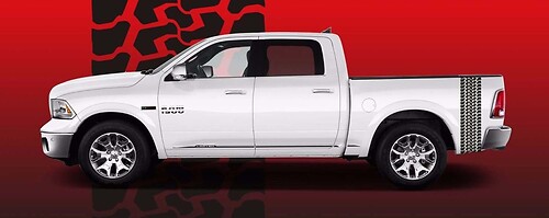 Dodge Ram 2009-2018 HEMI MOPAR SPORT BIG HORN Tire Tread Truck Bed Sticker Decal Set